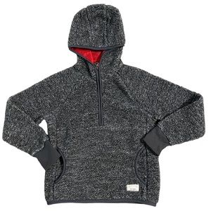 Gap Kids dark grey Sherpa boys 1/4 zip hoodie - size medium (8)